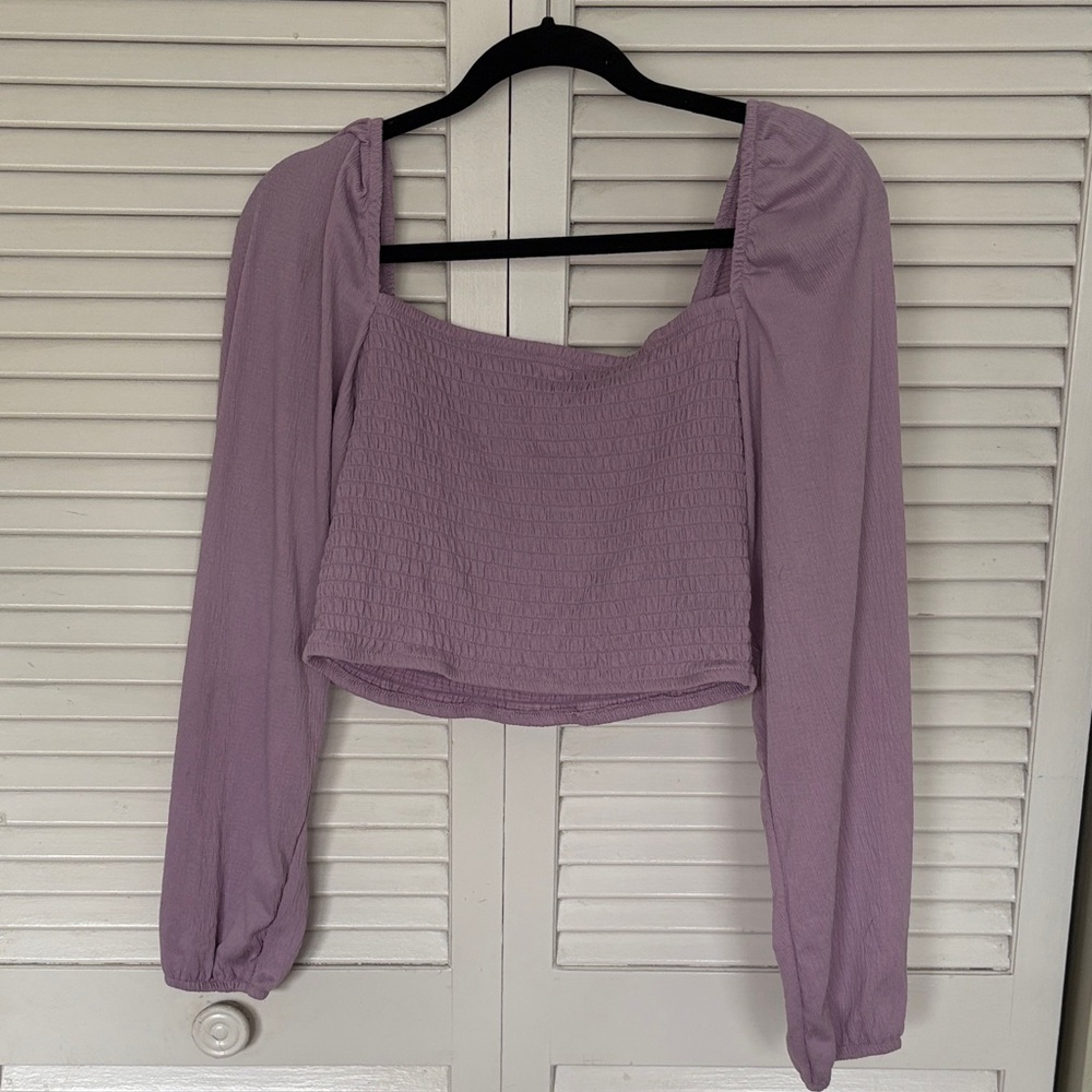 H&M Lilac Long Sleeve Blouse